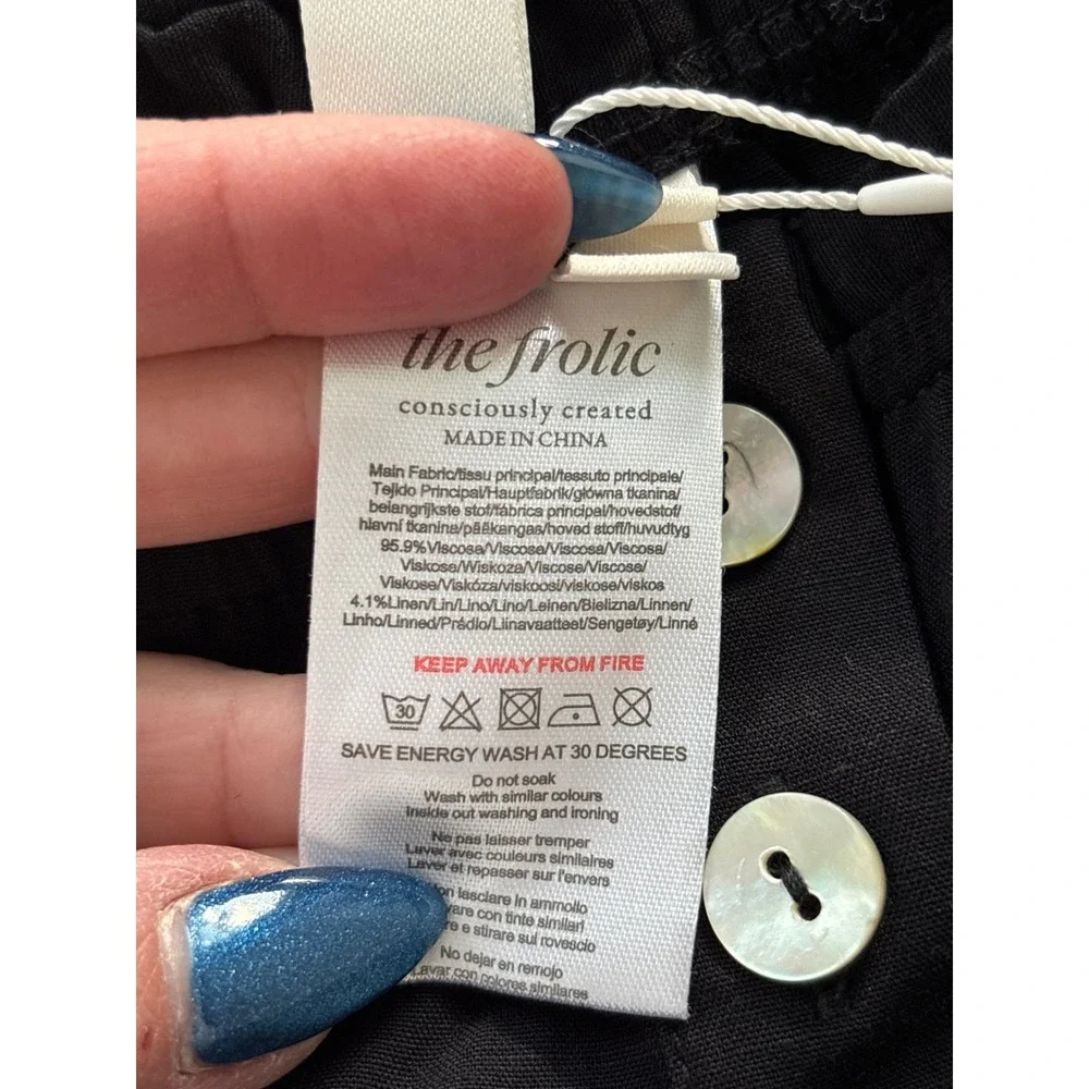 ASOS The Frolic Black Puff Sleeve Wide Leg Button Down Jumpsuit NWT Size 12 - Picture 10 of 10